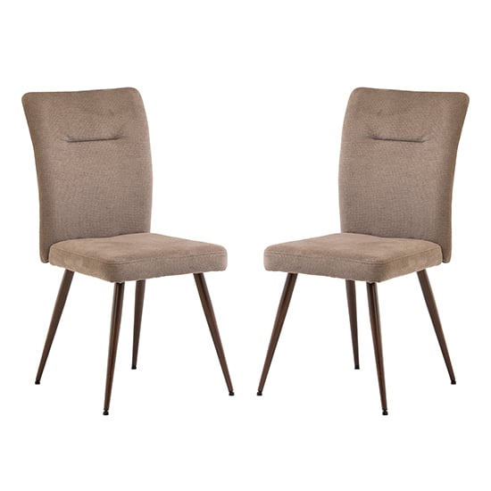 Mason Mocha Fabric Dining Chairs With Wenge Legs In Pair