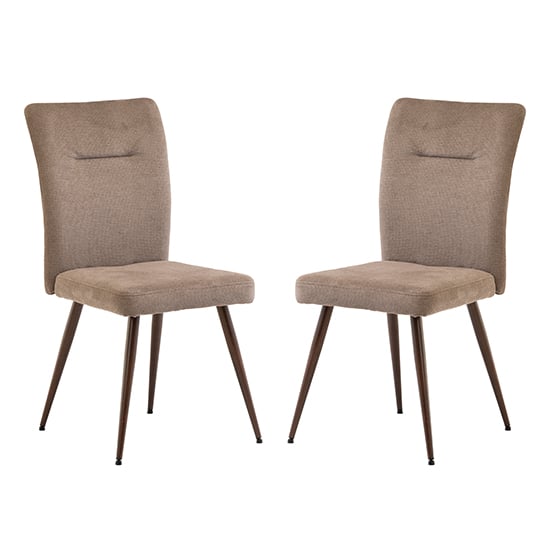 Read more about Mason mocha fabric dining chairs with wenge legs in pair