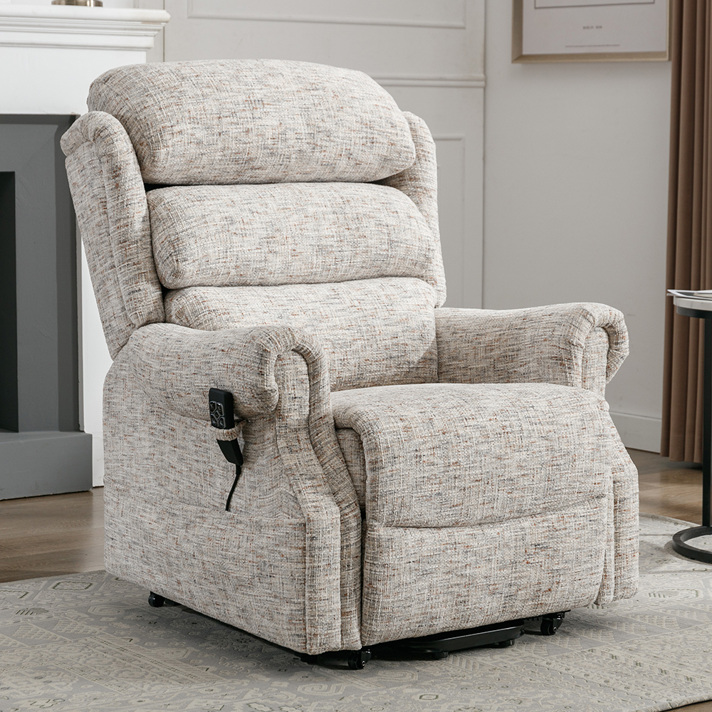 Maspeth Fabric Electric Recliner Chair In Frost