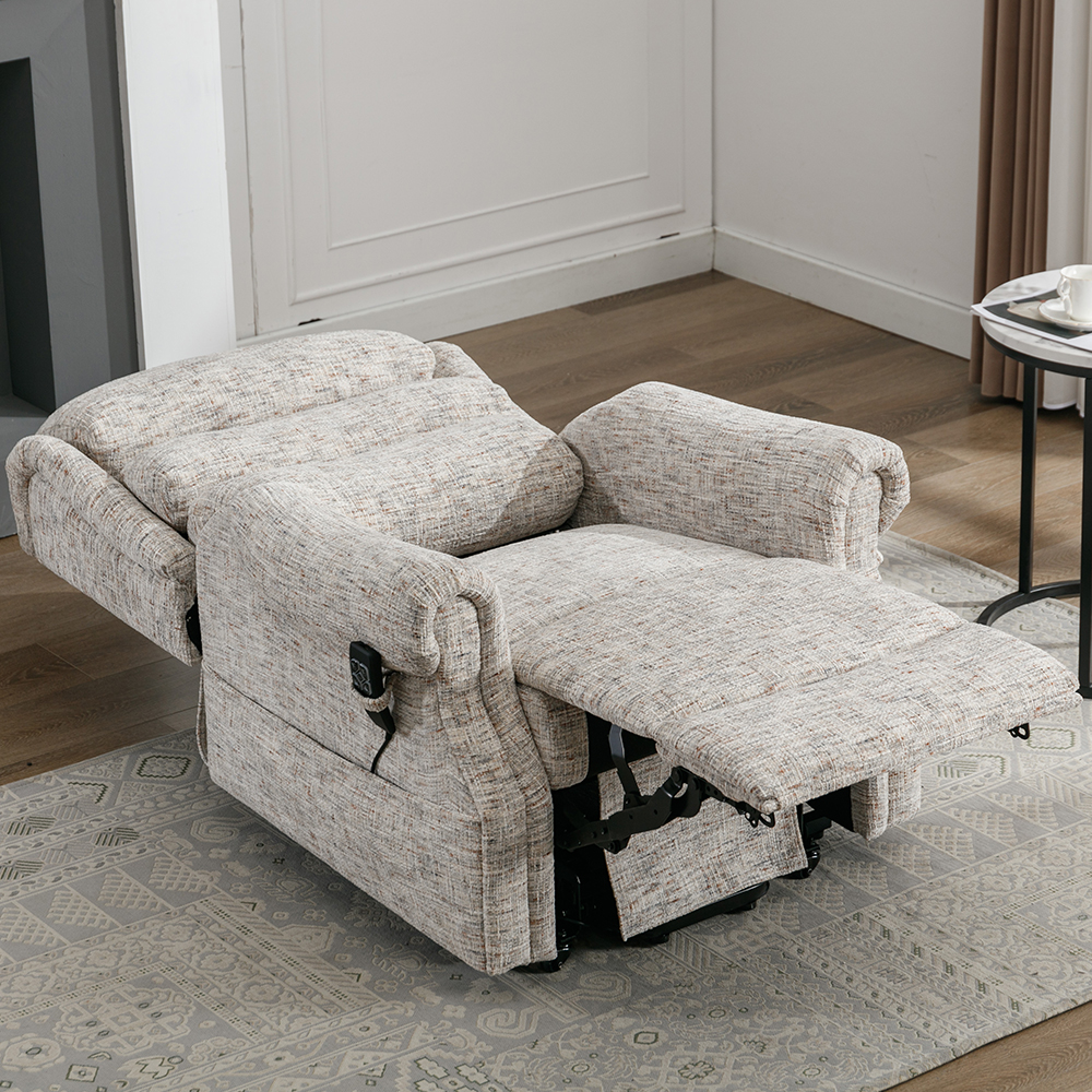 Maspeth Fabric Electric Recliner Chair In Frost
