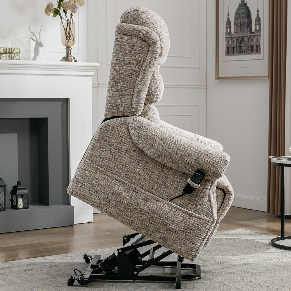 Maspeth Fabric Electric Recliner Chair In Frost