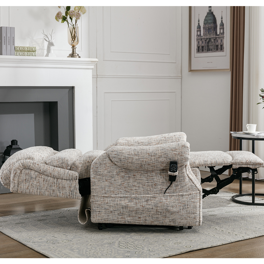 Maspeth Fabric Electric Recliner Chair In Frost