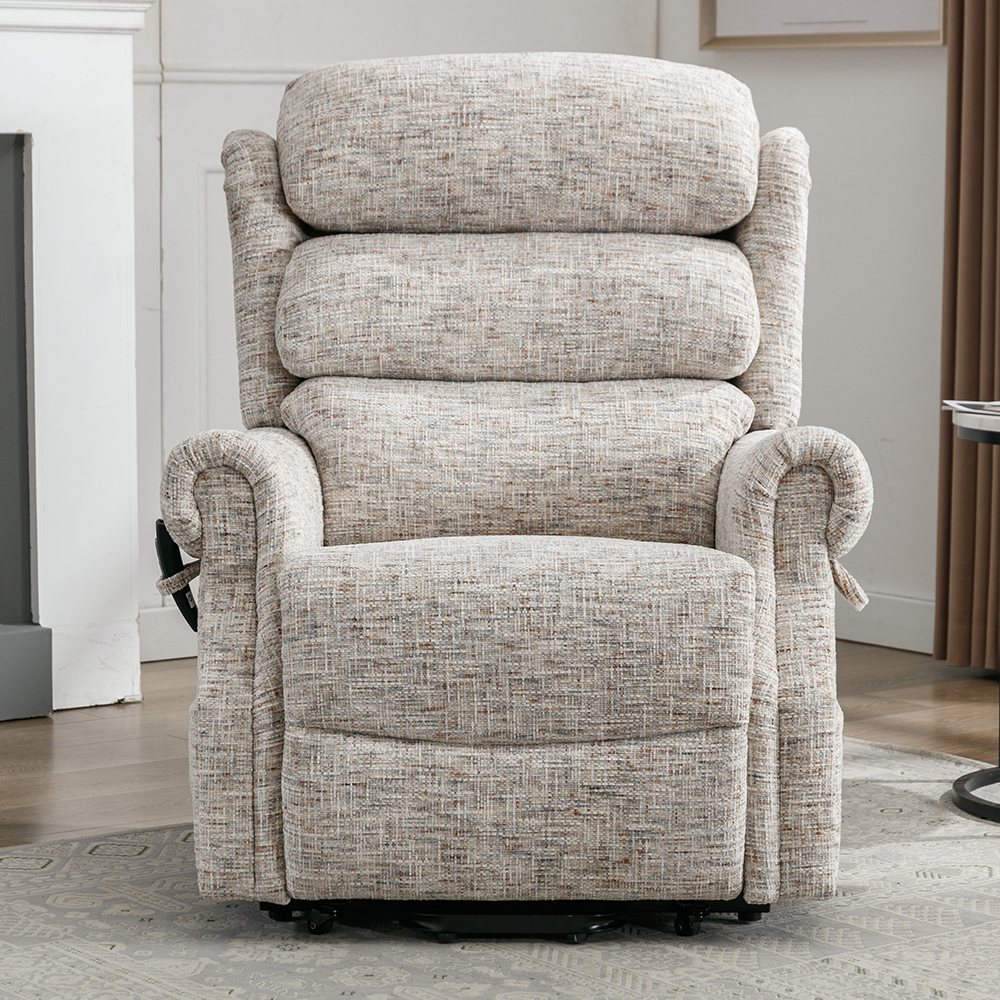 Maspeth Fabric Electric Recliner Chair In Frost