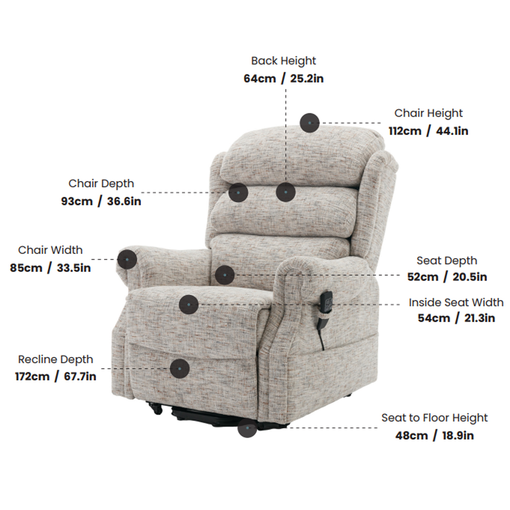 Maspeth Fabric Electric Recliner Chair In Frost