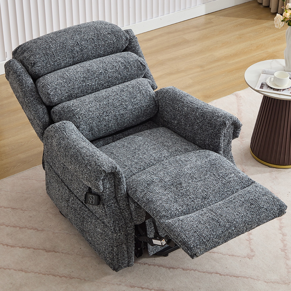 Maspeth Fabric Electric Recliner Chair In Stormcloud