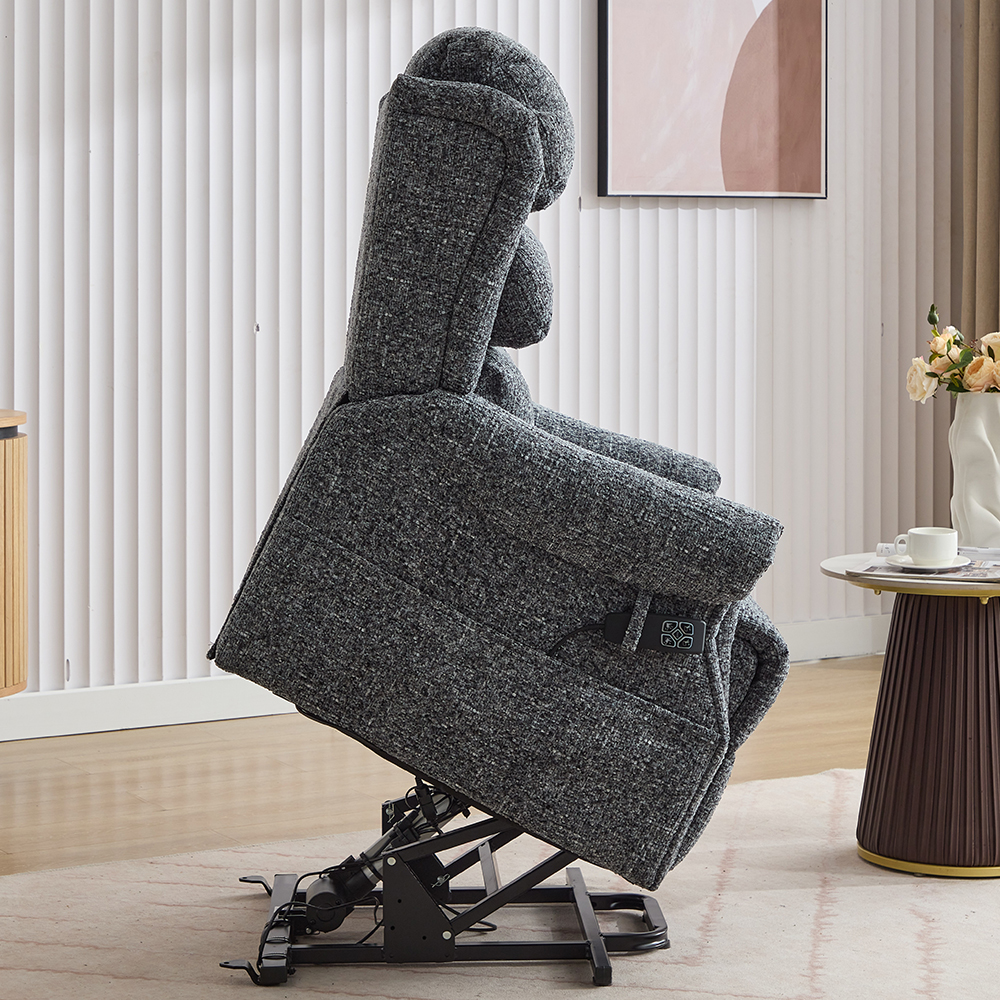 Maspeth Fabric Electric Recliner Chair In Stormcloud