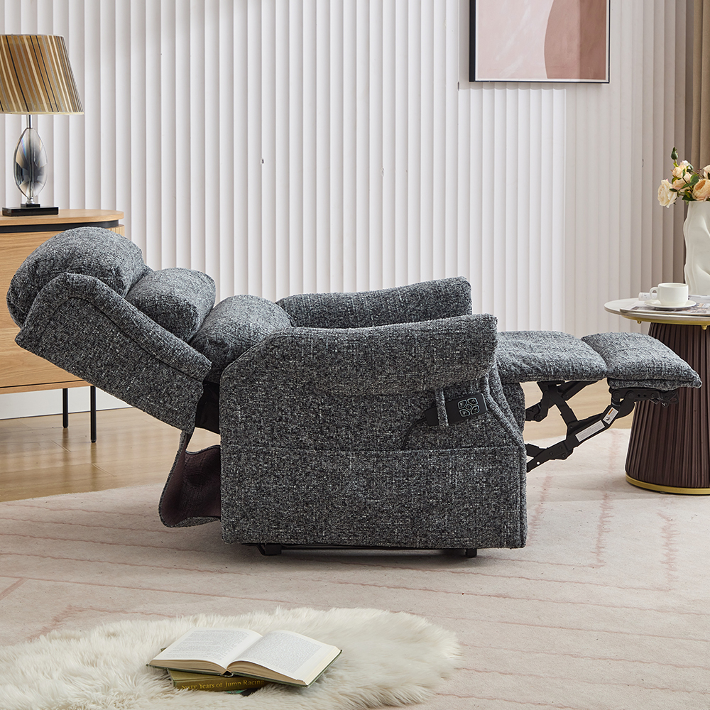 Maspeth Fabric Electric Recliner Chair In Stormcloud
