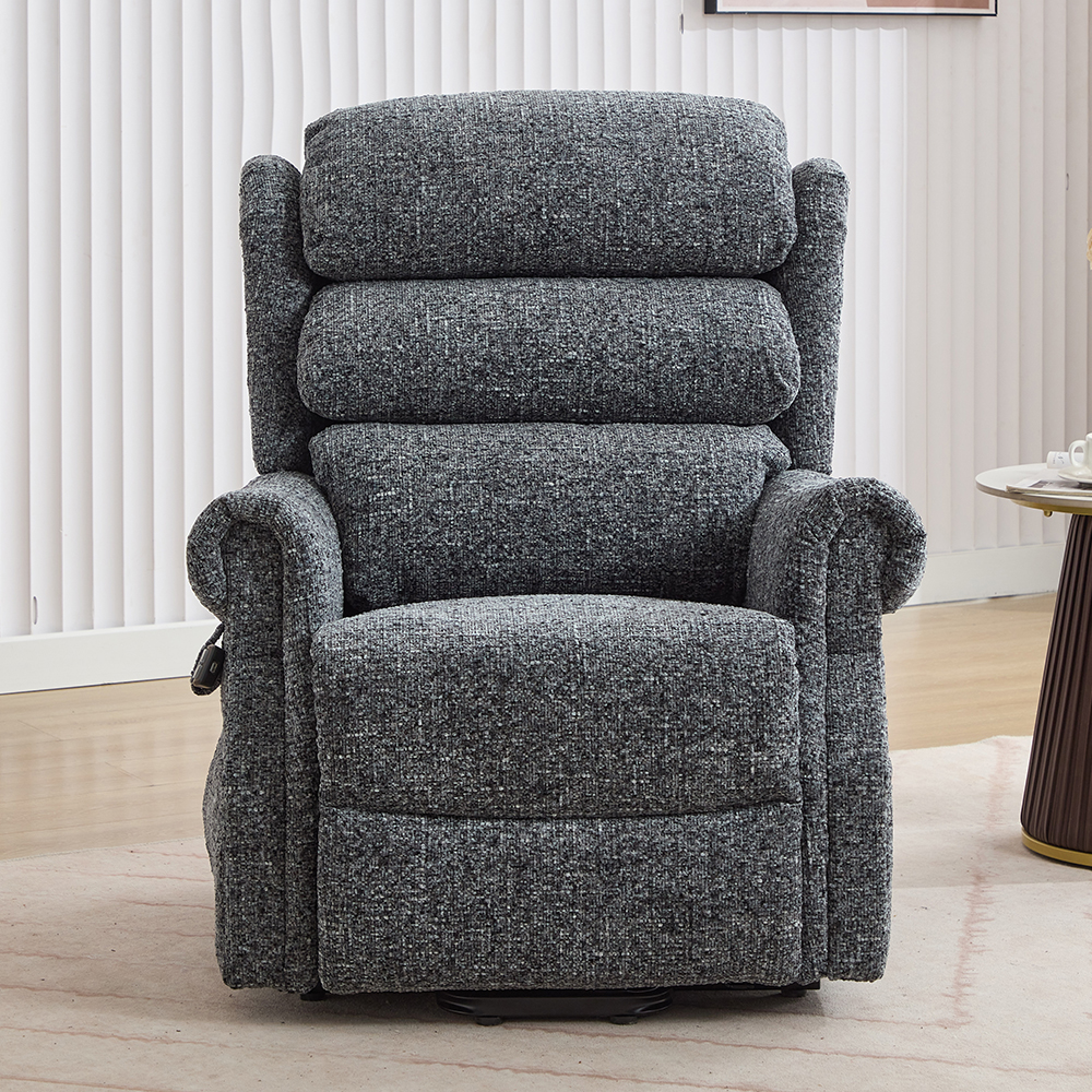 Maspeth Fabric Electric Recliner Chair In Stormcloud
