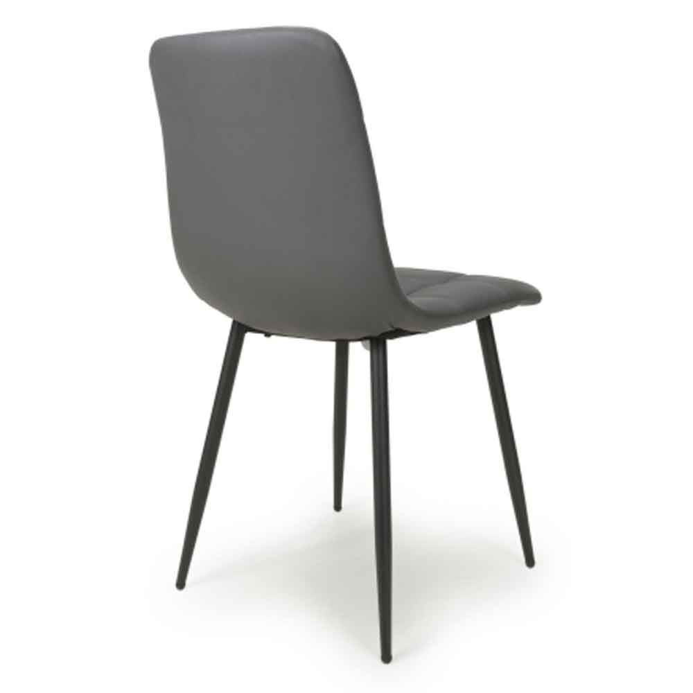 Massa Grey Faux Leather Dining Chairs In Pair