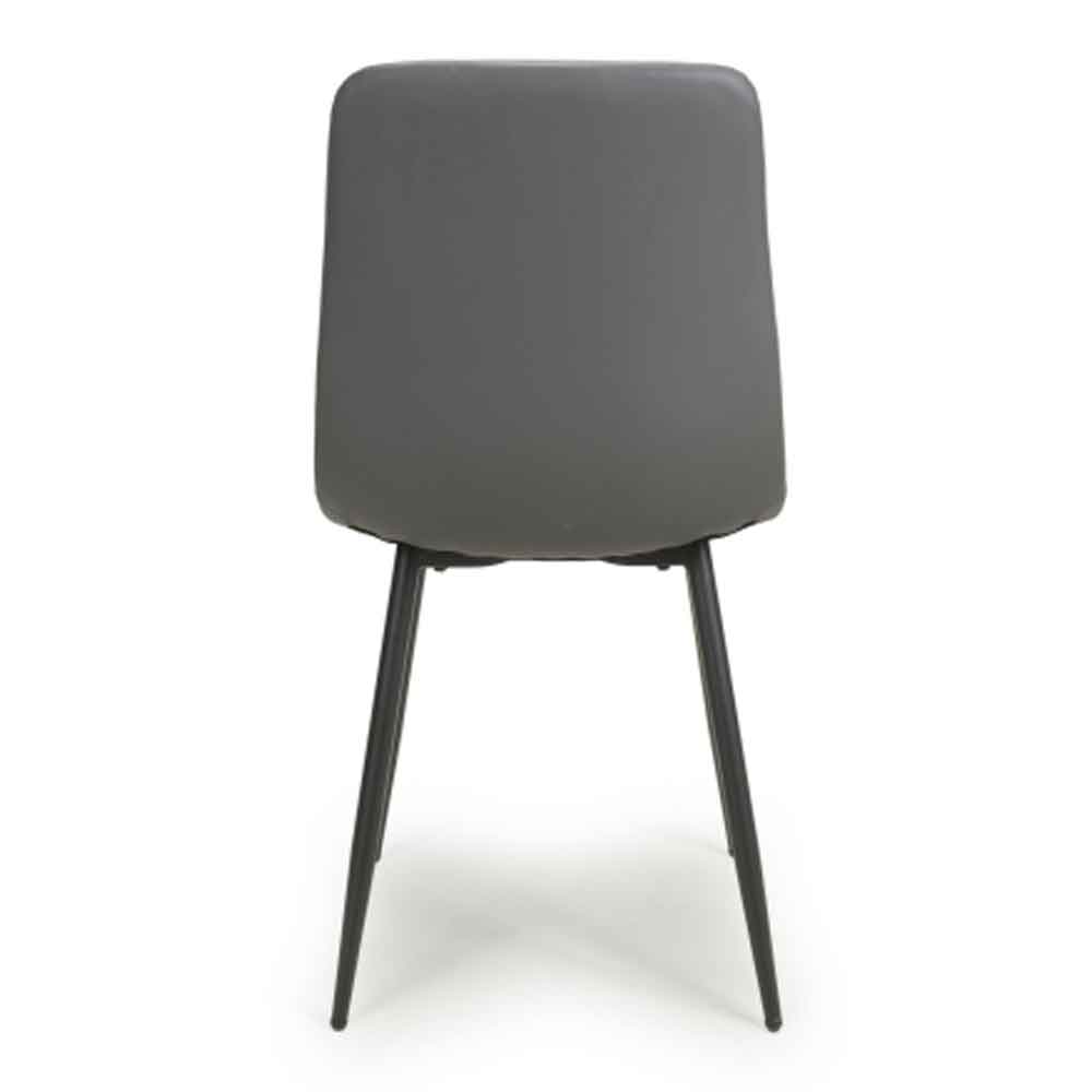 Massa Grey Faux Leather Dining Chairs In Pair