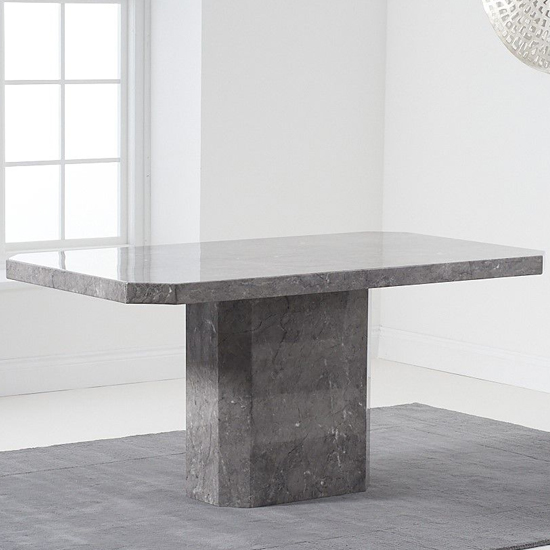 Massa Rectangular High Gloss Marble Dining Table In Grey_2