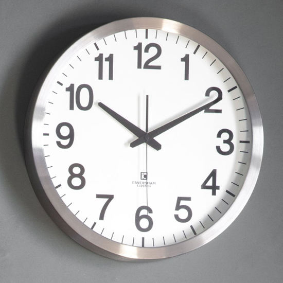 Product photograph of Massa Round Metal Wall Clock In Chrome from Furniture in Fashion
