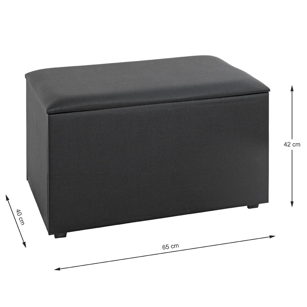 Massillon Large Fabric Storage Ottoman In Black