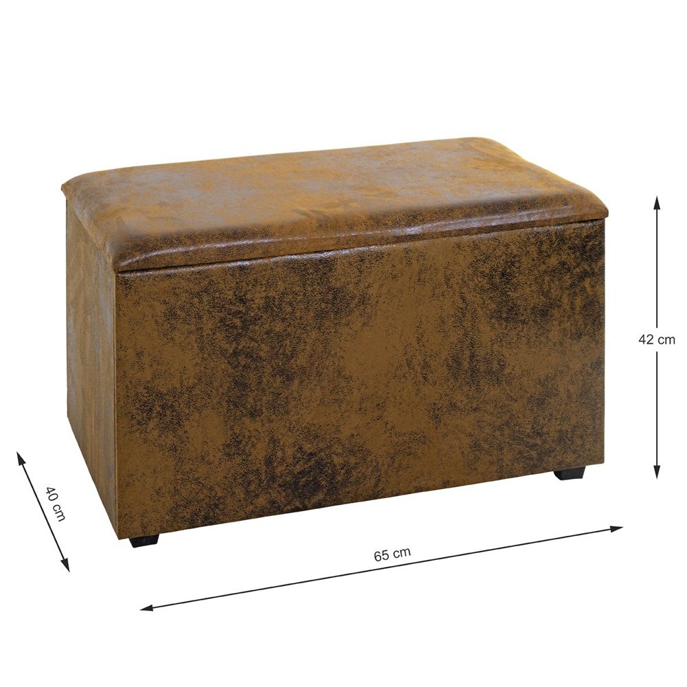 Massillon Large Fabric Storage Ottoman In Vintage Brown