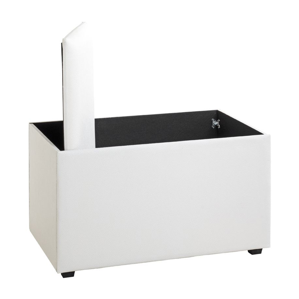 Massillon Large Fabric Storage Ottoman In White
