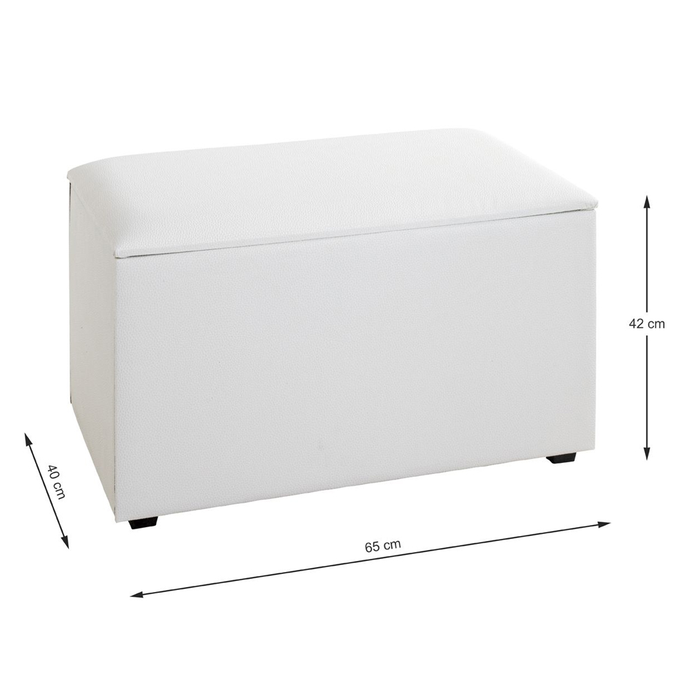 Massillon Large Fabric Storage Ottoman In White