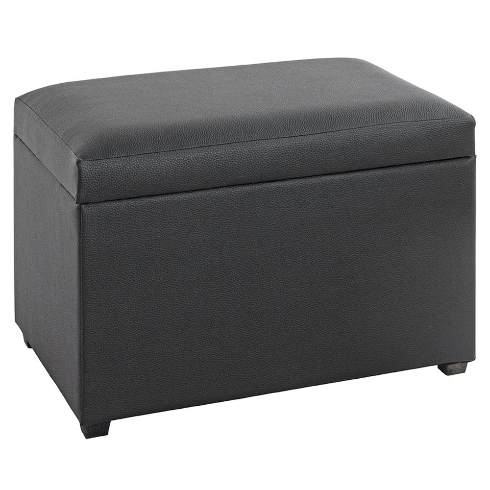 Massillon Small Fabric Storage Ottoman In Black