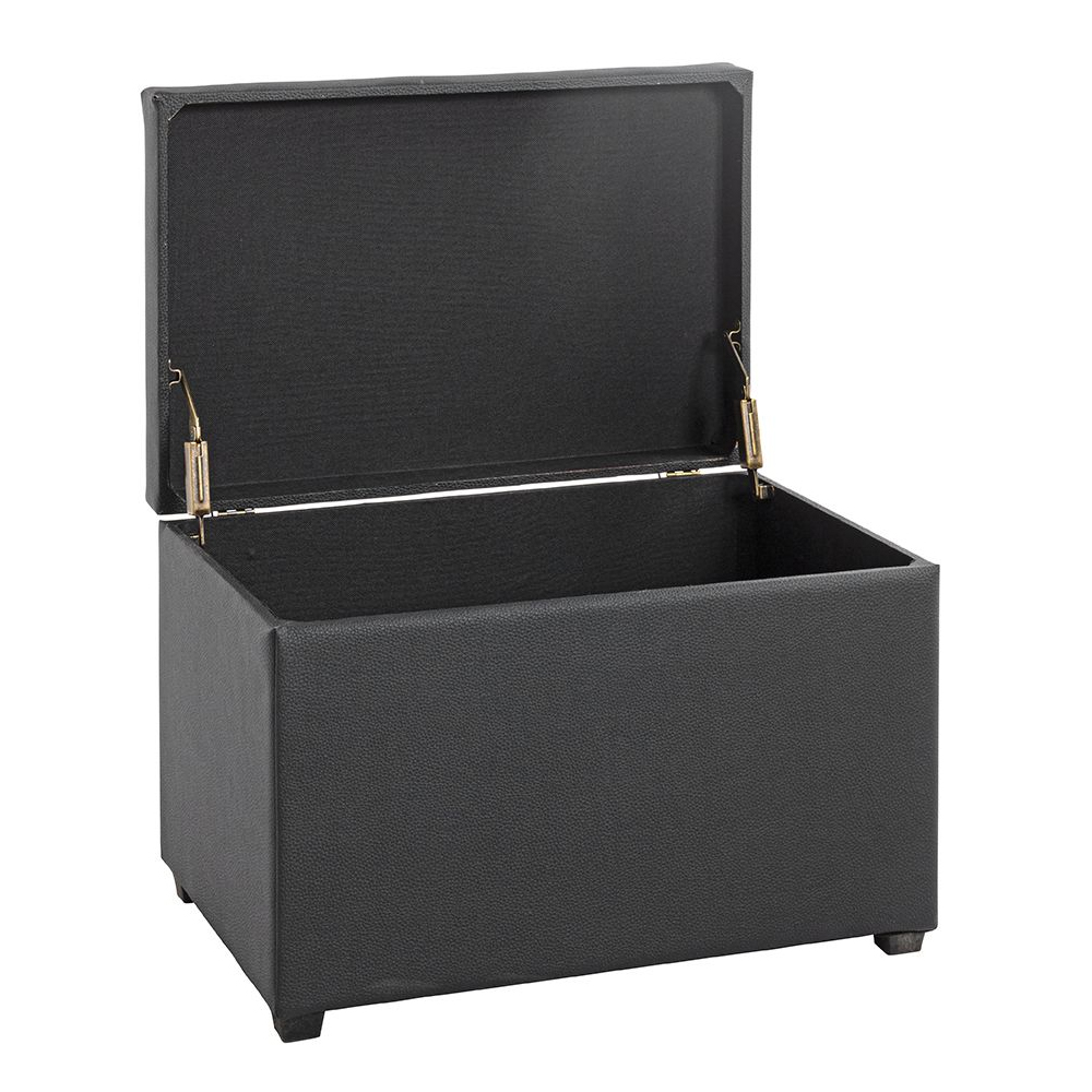 Massillon Small Fabric Storage Ottoman In Black