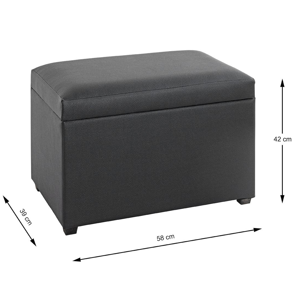 Massillon Small Fabric Storage Ottoman In Black