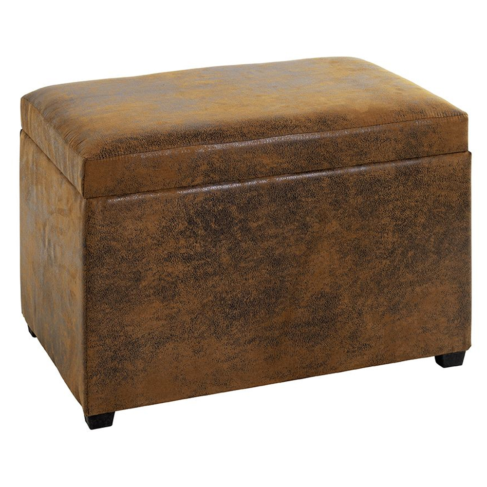 Massillon Small Fabric Storage Ottoman In Vintage Brown