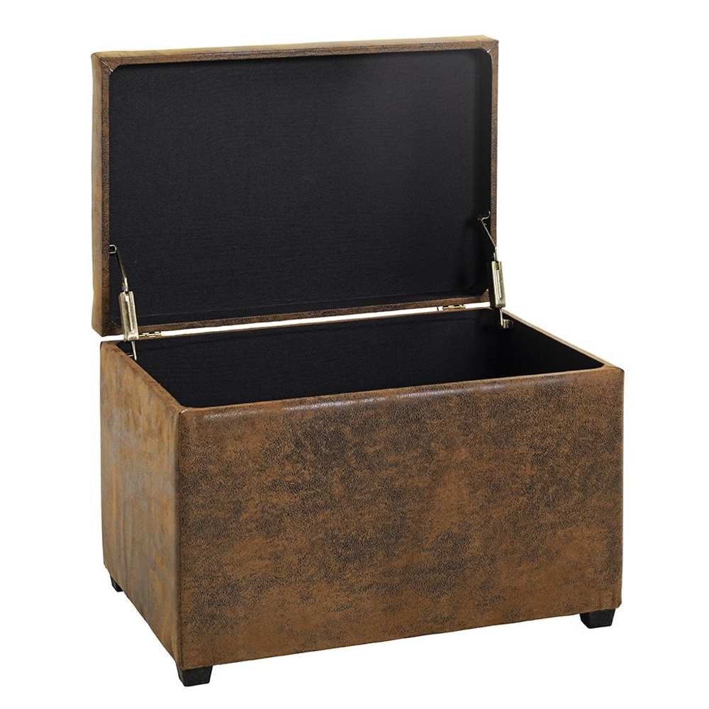 Massillon Small Fabric Storage Ottoman In Vintage Brown