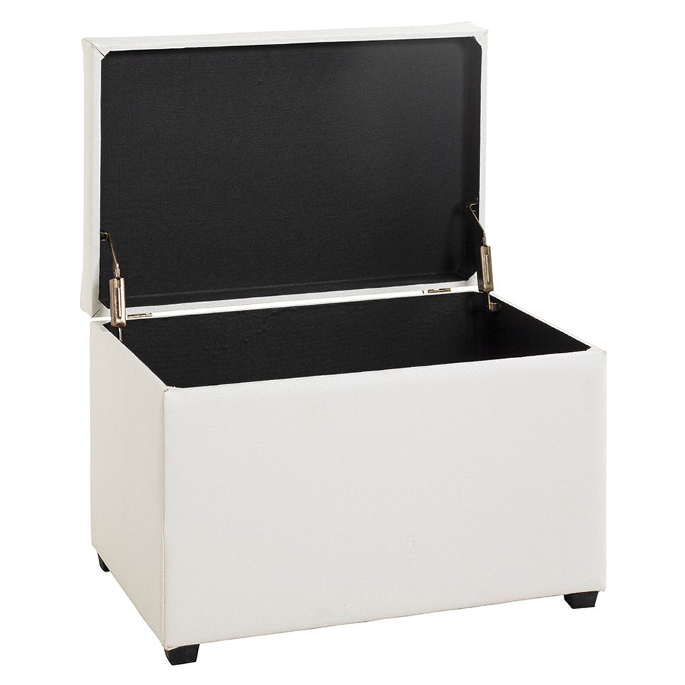 Massillon Small Fabric Storage Ottoman In White