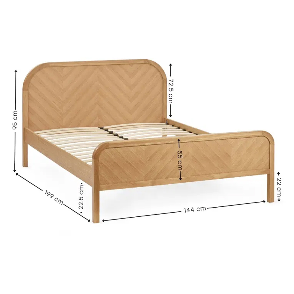 Massillon Wooden Double Bed in Oak