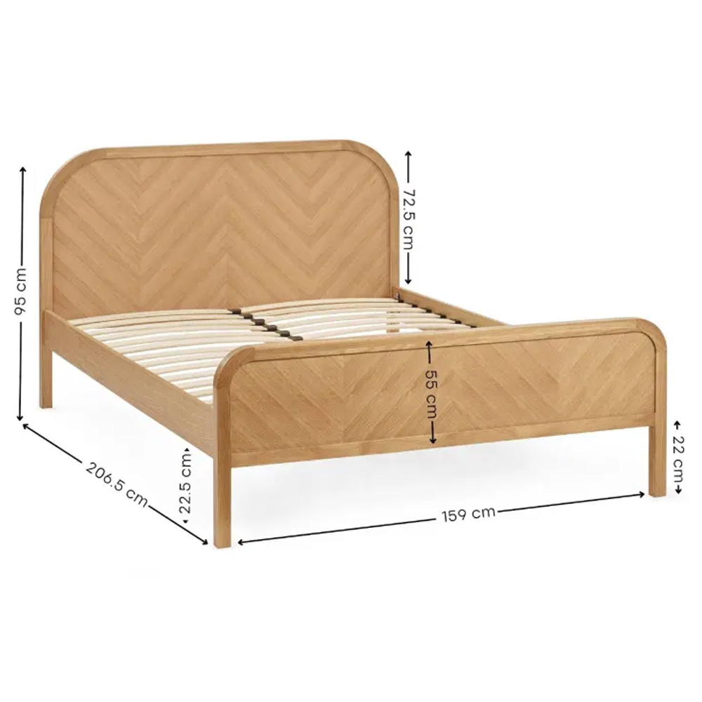 Massillon Wooden King Size Bed in Oak