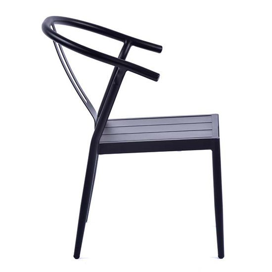 Cortano Outdoor Aluminium Side Chair In Black