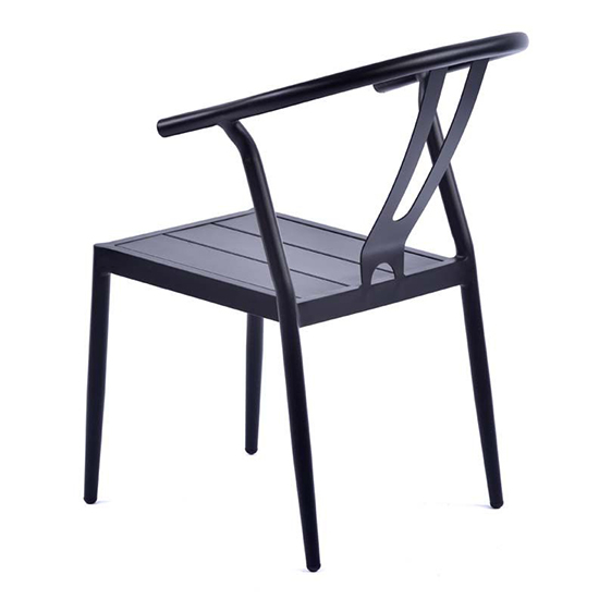 Cortano Outdoor Aluminium Side Chair In Black