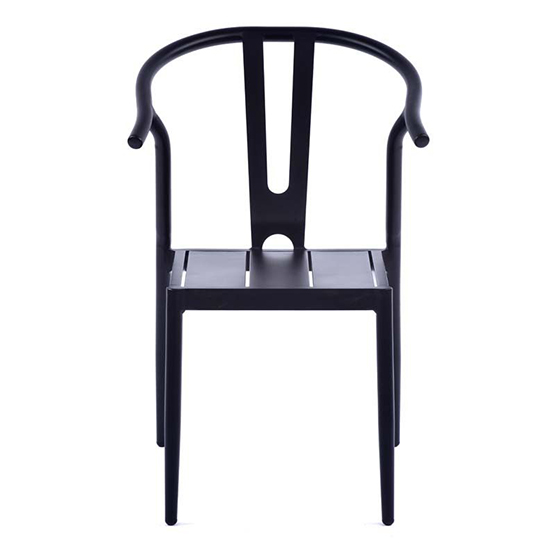 Cortano Outdoor Aluminium Side Chair In Black