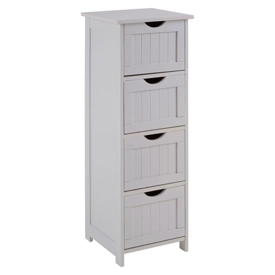Product photograph of Matar Wooden Chest Of 4 Drawers In White from Furniture in Fashion