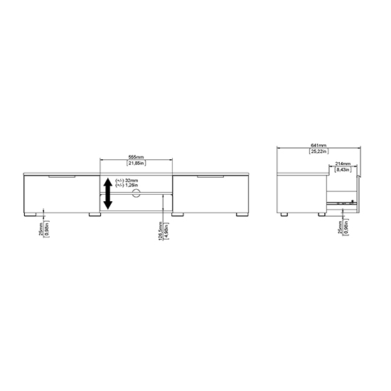 Matcher Wooden TV Stand With 2 Drawer 2 Shelves In Oak Furniture in
