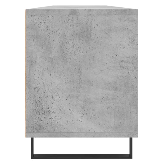 Mateo Wooden TV Stand With 3 Flap Doors In Concrete Effect