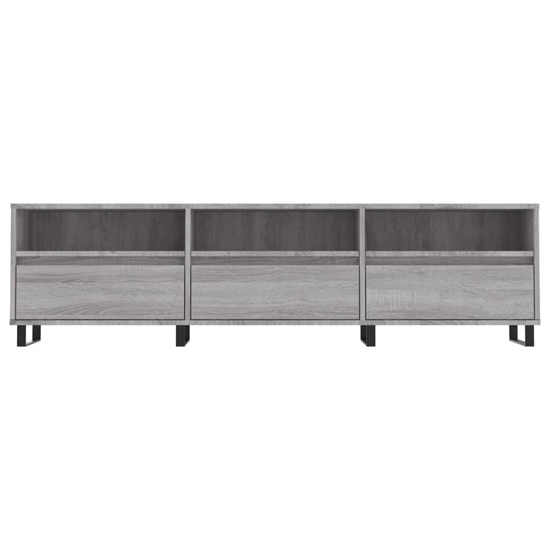 Mateo Wooden TV Stand With 3 Flap Doors In Grey Sonoma Oak