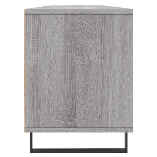 Mateo Wooden TV Stand With 3 Flap Doors In Grey Sonoma Oak