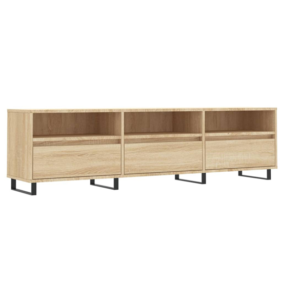 Mateo Wooden TV Stand With 3 Flap Doors In Sonoma Oak