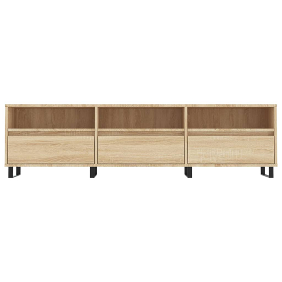 Mateo Wooden TV Stand With 3 Flap Doors In Sonoma Oak