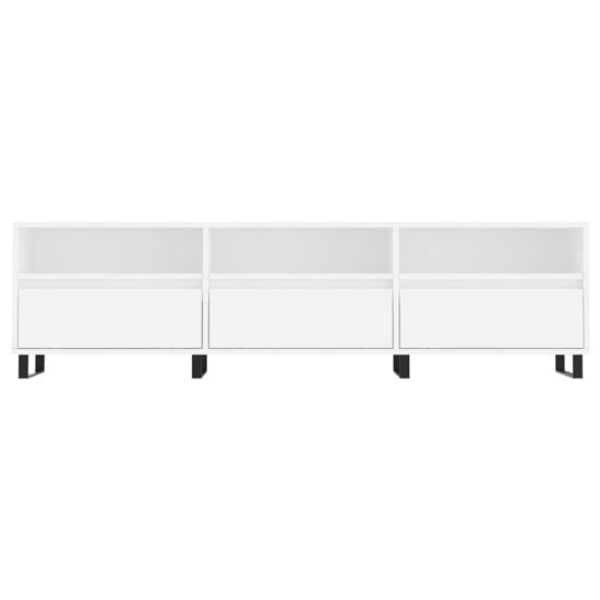 Mateo Wooden TV Stand With 3 Flap Doors In White