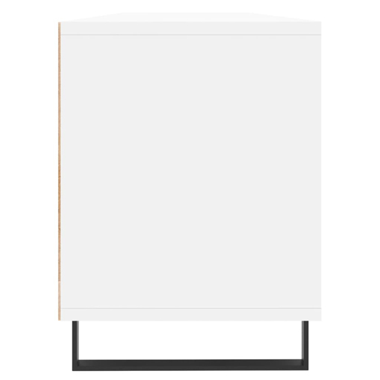 Mateo Wooden TV Stand With 3 Flap Doors In White