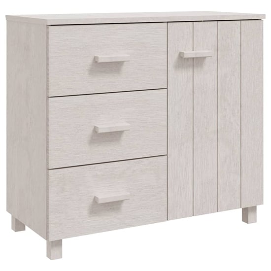 Matia Pinewood Sideboard With 1 Door 3 Drawers In White_3