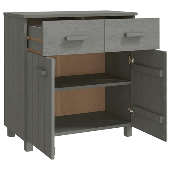 Matia Pinewood Sideboard With 2 Doors 2 Drawers In Light Grey_4