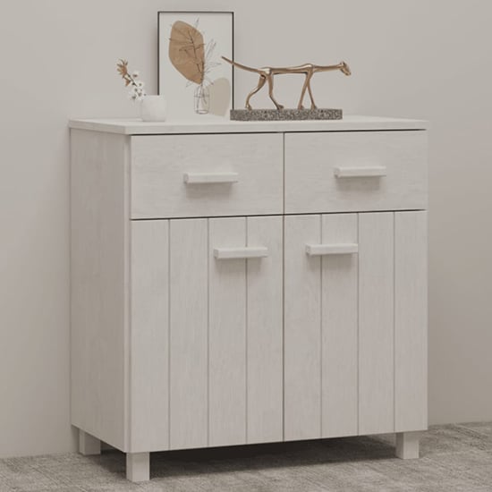 Matia Pinewood Sideboard With 2 Doors 2 Drawers In White