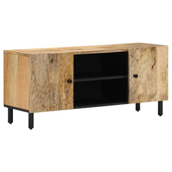 Read more about Matlock wooden tv stand with 2 shelves and 2 doors in natural