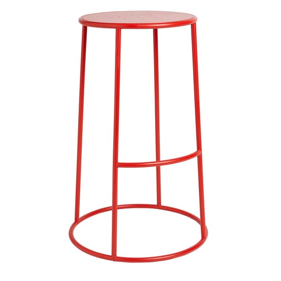 Matron Industrial Metal Stool In Red