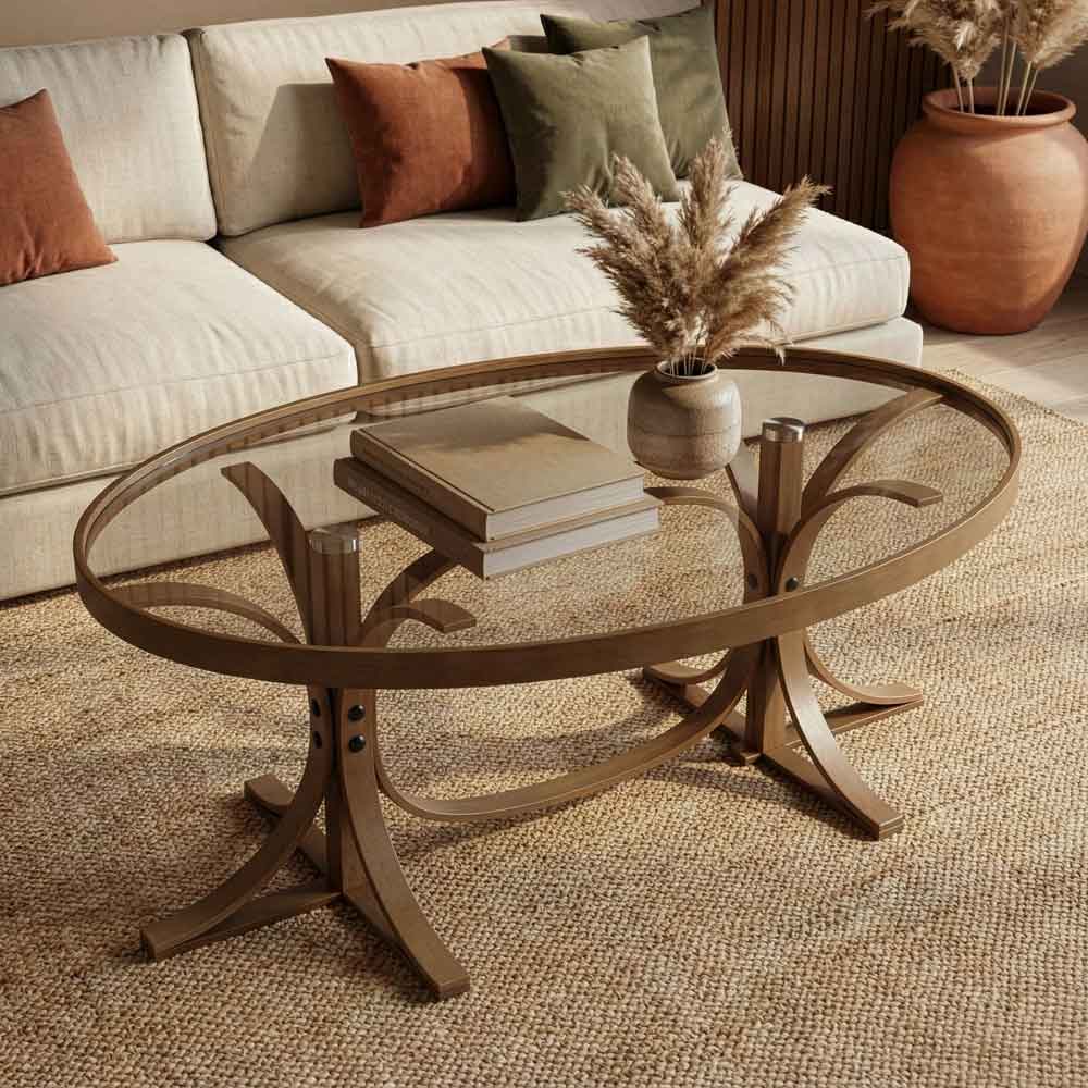 Matsue Wooden Coffee Table in Walnut