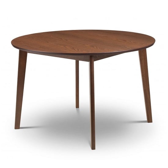 Faber Wooden Round Dining Table In Walnut Effect_2