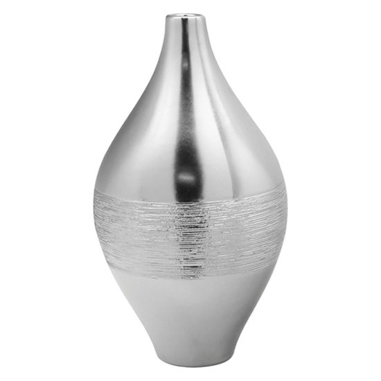 Photo of Mattori ceramic large decorative vase in silver