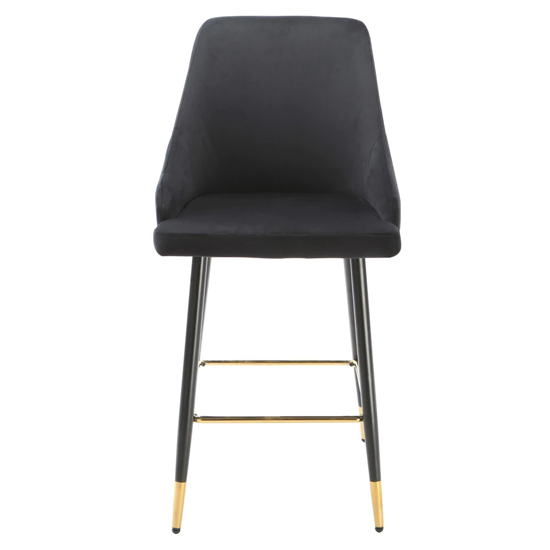 Maura Chesterfield Black Velvet Bar Stools In A Pair Furniture in Fashion