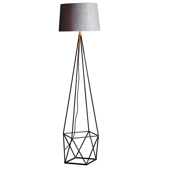 Mauro Drum Shade Floor Lamp With Metal Base Furniture in Fashion